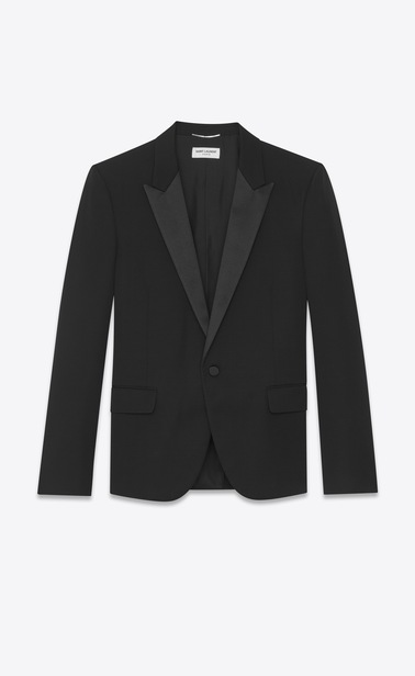 Legendäres, schwarzes Le Smoking Jackett mit Grain-de-Poudre-Struktur